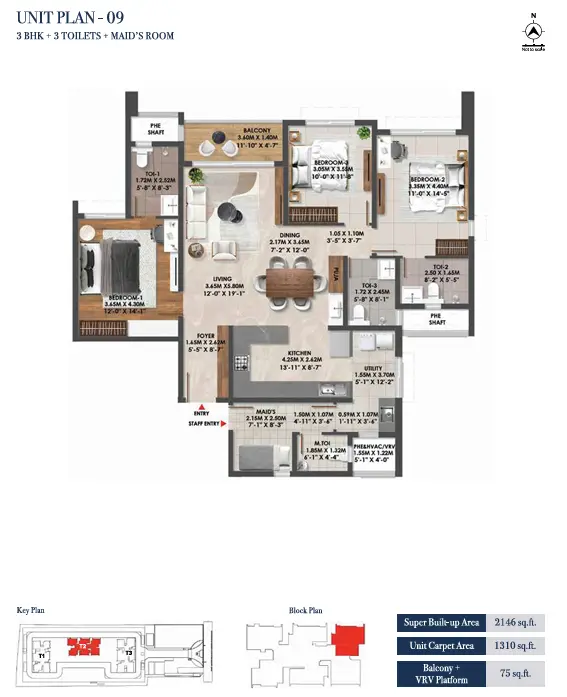Brigade Altius 3.5 BHK Floor Plan